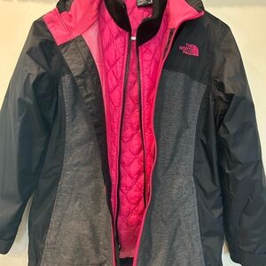 The North Face Kids' Pink and Black Winter Jacket